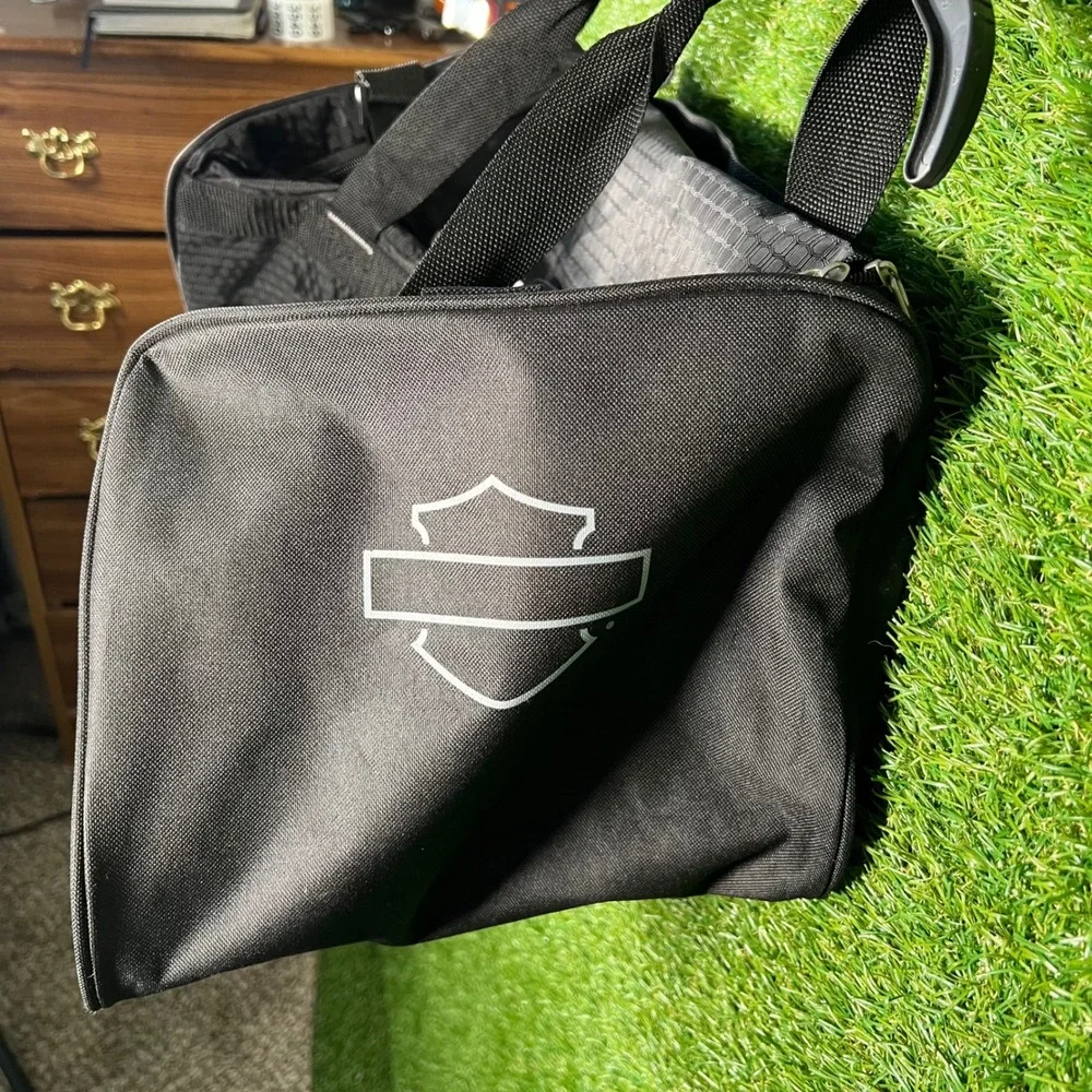 Harley-Davidson Black Duffle Bag #1 Stars Stripes Logo‎ Honeycomb Travel Gym